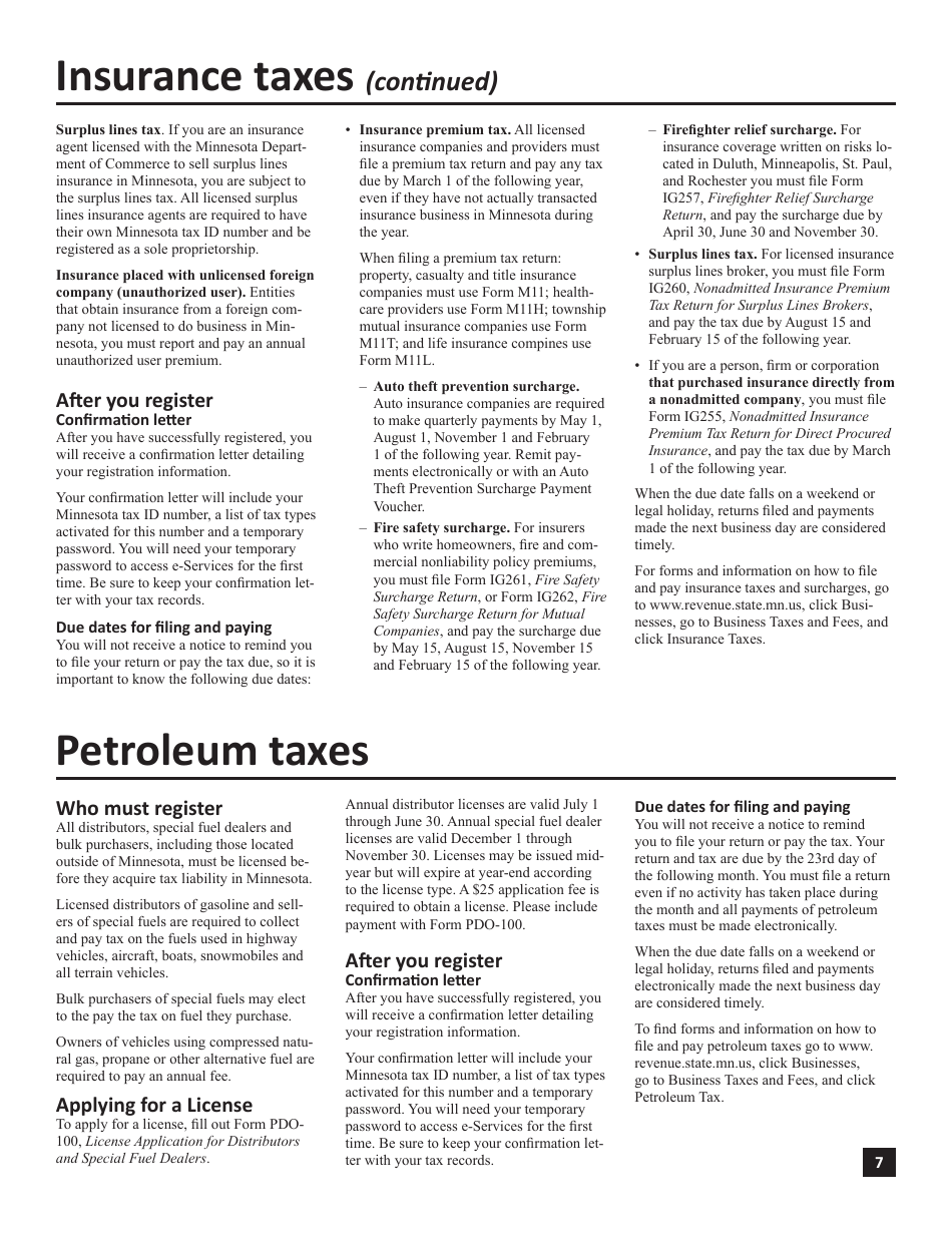 Instructions for Form ABR Application for Business Registration - Minnesota, Page 7