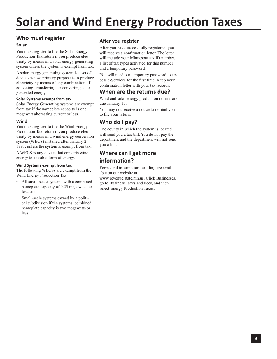 Instructions for Form ABR Application for Business Registration - Minnesota, Page 9