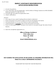 Form EA-297 Application for Energy Assistance - South Dakota