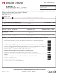 Form IMM5669 Schedule A Background/Declaration - Canada
