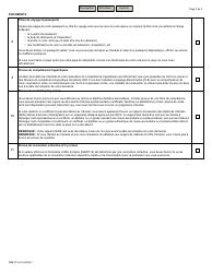 Forme IMM0116 Liste De Controle DES Documents Programme Pilote Sur L&#039;agroalimentaire - Canada (French), Page 3