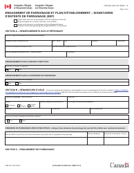 Forme IMM5373 Engagement De Parrainage Et Plan D&#039;etablissement - Signataires D&#039;entente De Parrainage (Sep) - Canada (French)