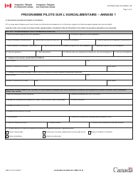 Forme IMM0114 Agenda 1 Programme Pilote Sur L&#039;agroalimentaire - Canada (French)