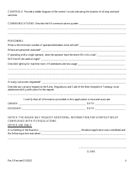 Form Pas3 Application for New Construction, Alteration in Length, Relocation and/or Modification and Registration of T-Bar, J-Bar, Platterpull, Chairlift, Aerial Tramway or Gondola - New Hampshire, Page 4