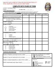 New Hampsire Data Collection Form - Nasfm Youth Firesetting Intervention Project - New Hampshire