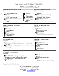 New Hampsire Data Collection Form - Nasfm Youth Firesetting Intervention Project - New Hampshire, Page 2