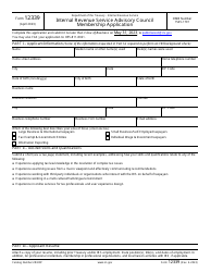 IRS Form 12339 Internal Revenue Service Advisory Council Membership Application