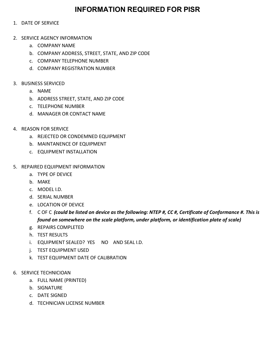 Application for Weights and Measures Service Agency Certification - Virginia, Page 2