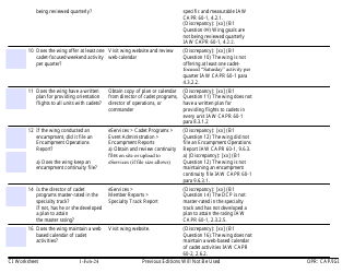 Form B-1 Ci Worksheet - Cadet Programs, Page 2