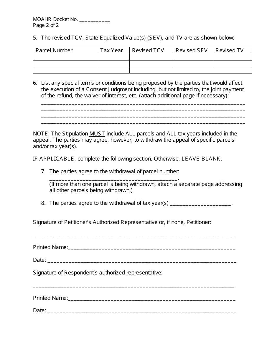 Stipulation for Entry of Consent Judgment - Michigan, Page 2