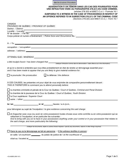 Form 16.1 (SJ-820B)  Printable Pdf