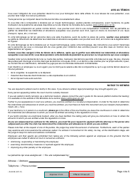 Form 16.1 (SJ-820B) Subpoena to a Witness in the Case of Proceedings in Respect of an Offence Refered to in Subsection 278.2(1) of the Criminal Code - Quebec, Canada (English/French), Page 4