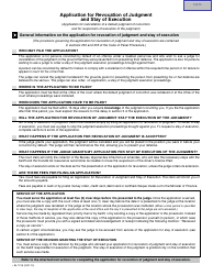 Form SJ-721A Application for Revocation of Judgment and Stay of Execution - Quebec, Canada, Page 2