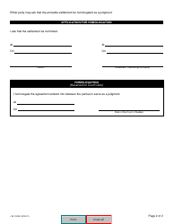 Form SJ-1002A Amicable Settlement - Quebec, Canada, Page 2