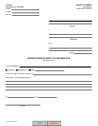 Form SJ-852-02A Contestation of Right to Continue Suit - Quebec, Canada, Page 2