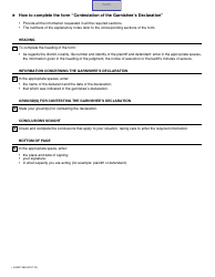 Form SJ-857-06A Contestation of the Garnishee&#039;s Declaration - Quebec, Canada, Page 2