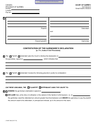 Form SJ-857-06A Contestation of the Garnishee&#039;s Declaration - Quebec, Canada, Page 3