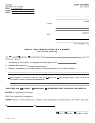 Form SJ-866A Application for Revocation of a Judgment - Quebec, Canada, Page 2