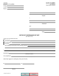 Form SJ-852-01A Notice of Continuance of Suit - Quebec, Canada, Page 2