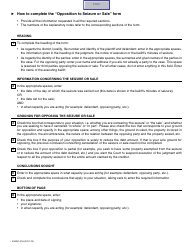 Form SJ-857-01A Opposition to Seizure or Sale - Quebec, Canada, Page 2