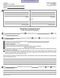 Form SJ-857-01A Opposition to Seizure or Sale - Quebec, Canada, Page 3