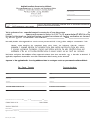 Document preview: Form BCC-971 Mobile Home Park Construction Affidavit - Michigan