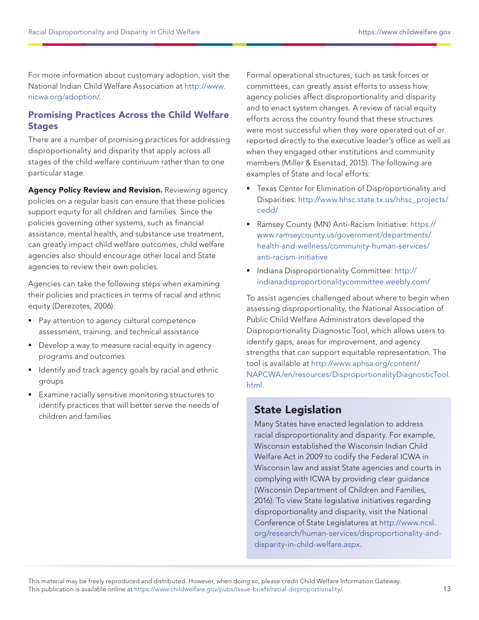 Racial Disproportionality and Disparity in Child Welfare, Page 13