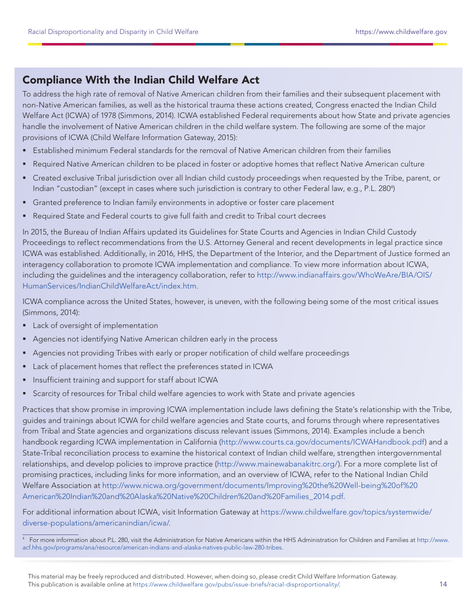 Racial Disproportionality and Disparity in Child Welfare, Page 14