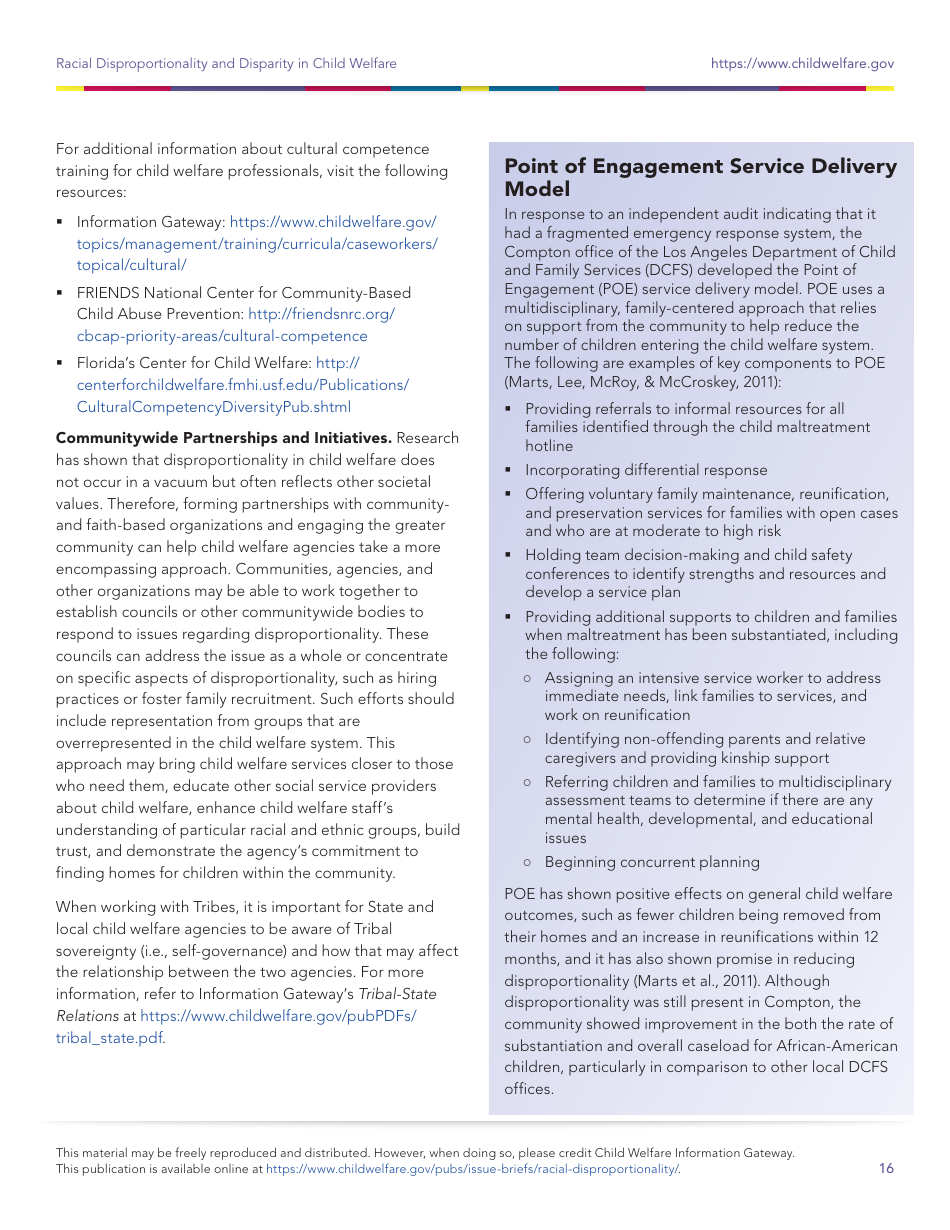 Racial Disproportionality and Disparity in Child Welfare, Page 16