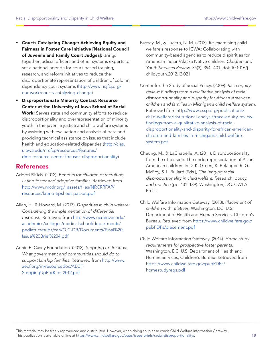 Racial Disproportionality and Disparity in Child Welfare, Page 18