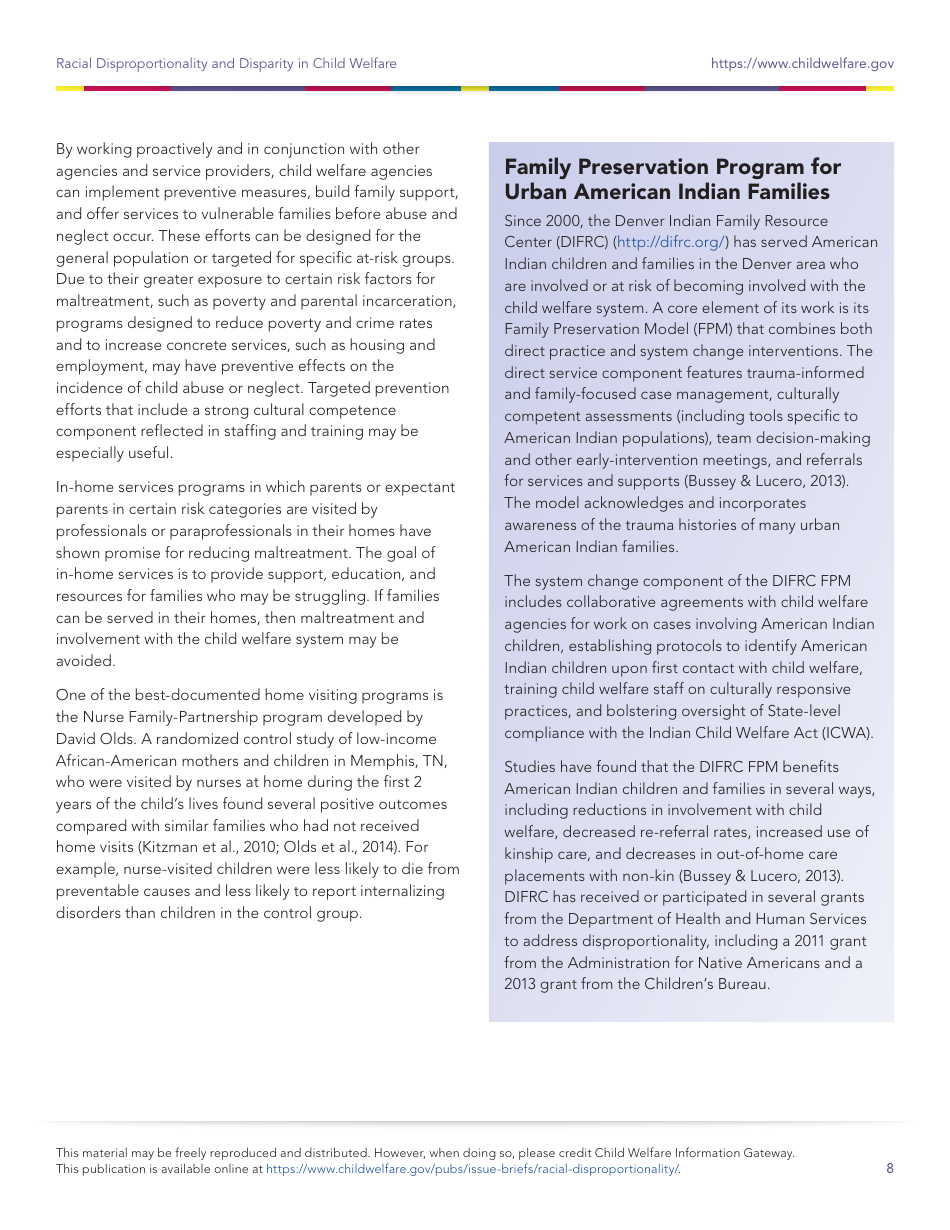 Racial Disproportionality and Disparity in Child Welfare, Page 8