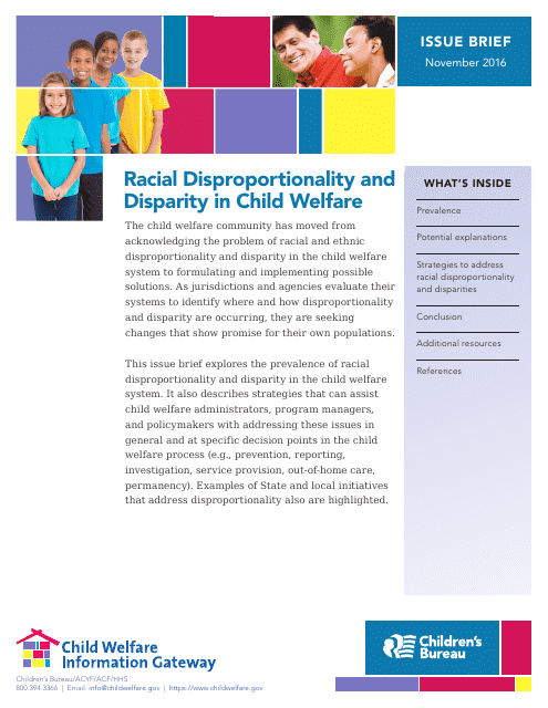 Racial Disproportionality and Disparity in Child Welfare Download Pdf
