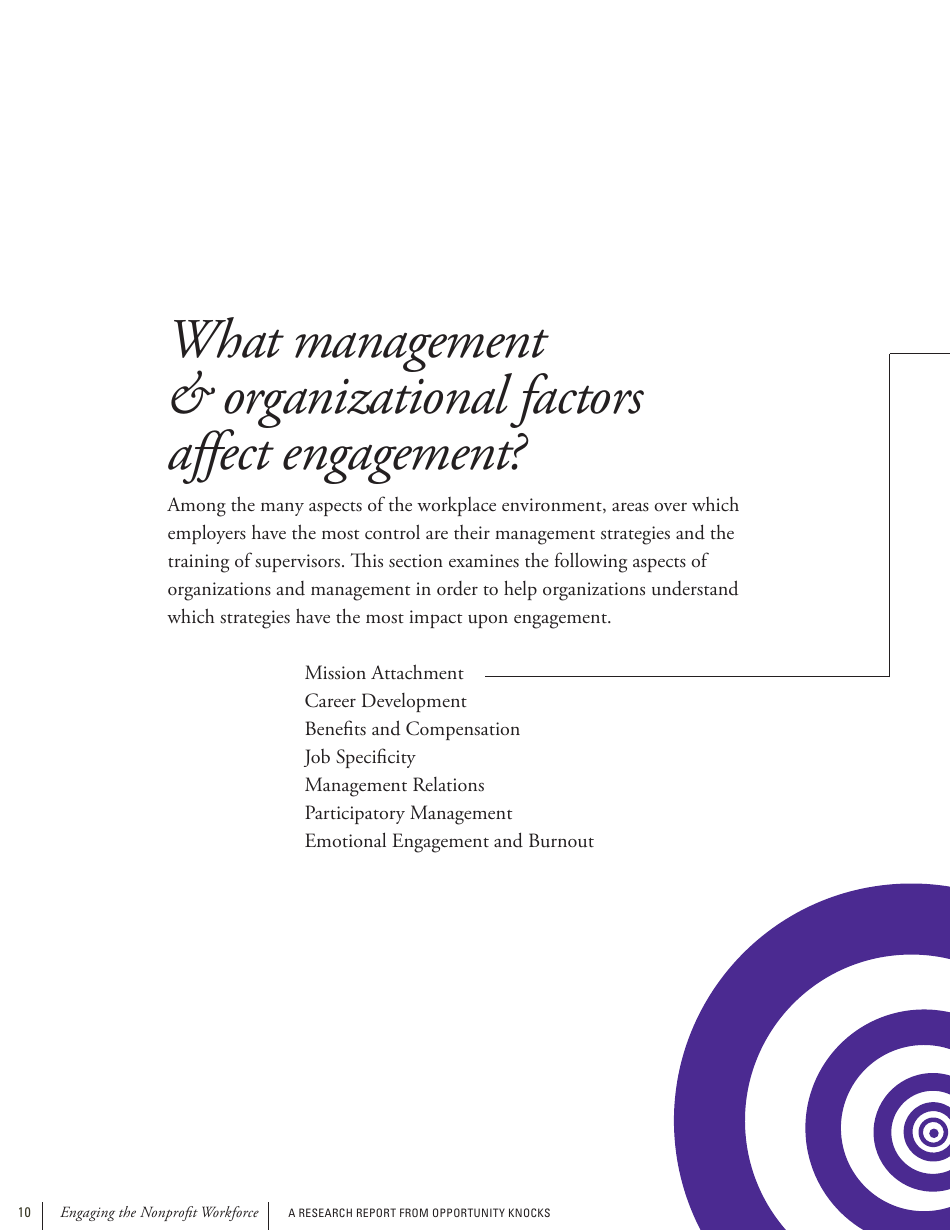 Engaging the Nonprofit Workforce: Mission, Management and Emotion, Page 10