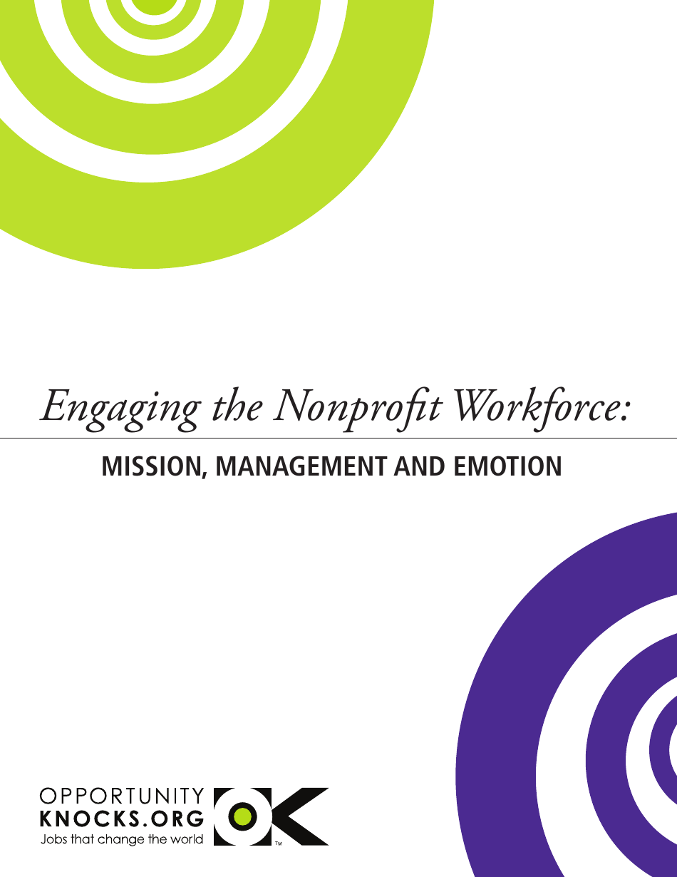 Engaging the Nonprofit Workforce: Mission, Management and Emotion, Page 1