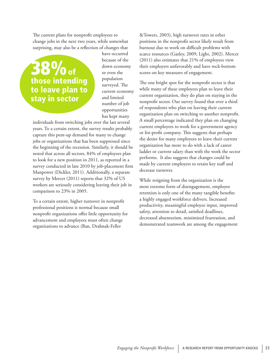 Engaging the Nonprofit Workforce: Mission, Management and Emotion, Page 23