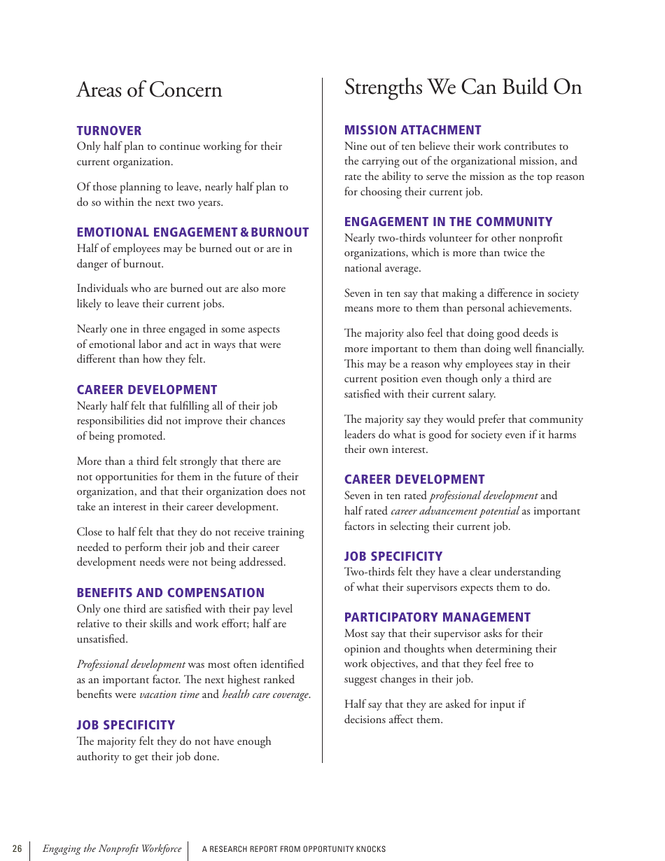 Engaging the Nonprofit Workforce: Mission, Management and Emotion, Page 26