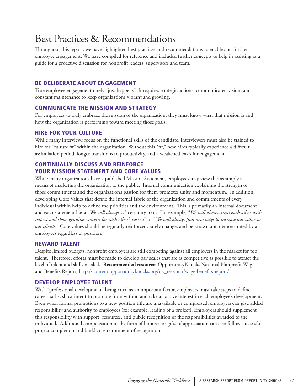 Engaging the Nonprofit Workforce: Mission, Management and Emotion, Page 27