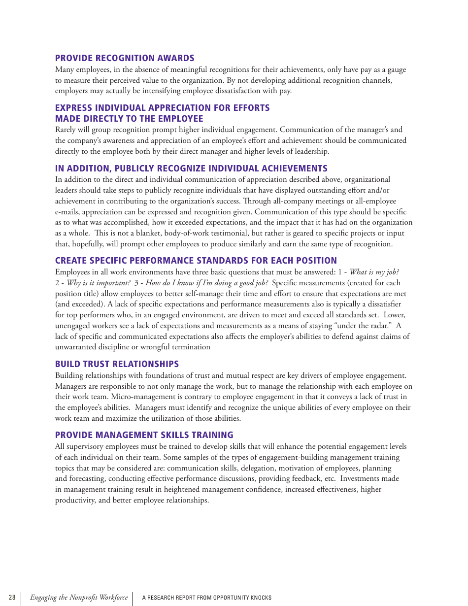 Engaging the Nonprofit Workforce: Mission, Management and Emotion, Page 28