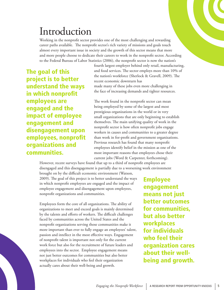 Engaging the Nonprofit Workforce: Mission, Management and Emotion, Page 5