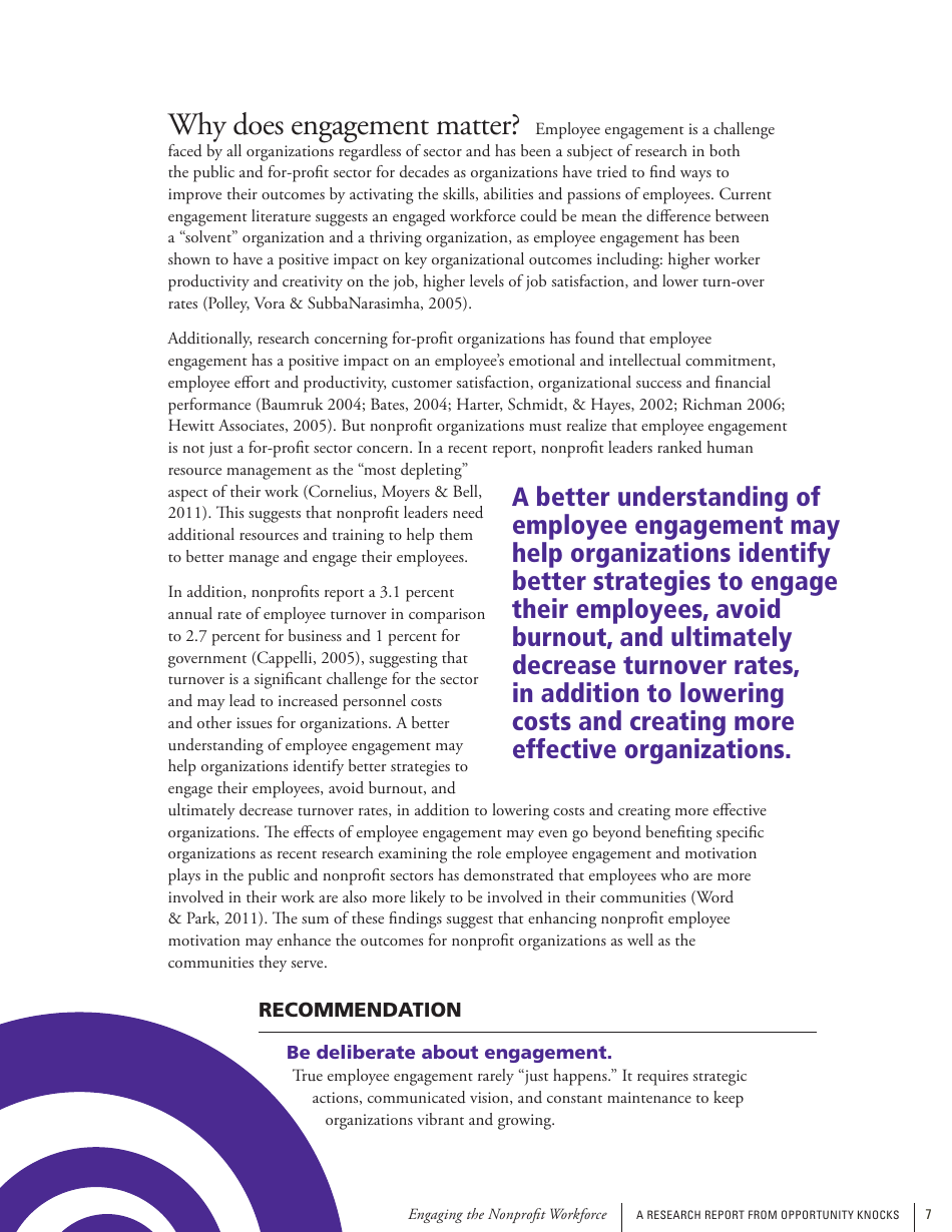 Engaging the Nonprofit Workforce: Mission, Management and Emotion, Page 7