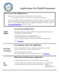 Form 2960-EG Application for Health Insurance - Nevada