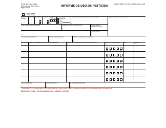 Formulario DPR-PML-025 Informe De Uso De Pesticida - California (Spanish)
