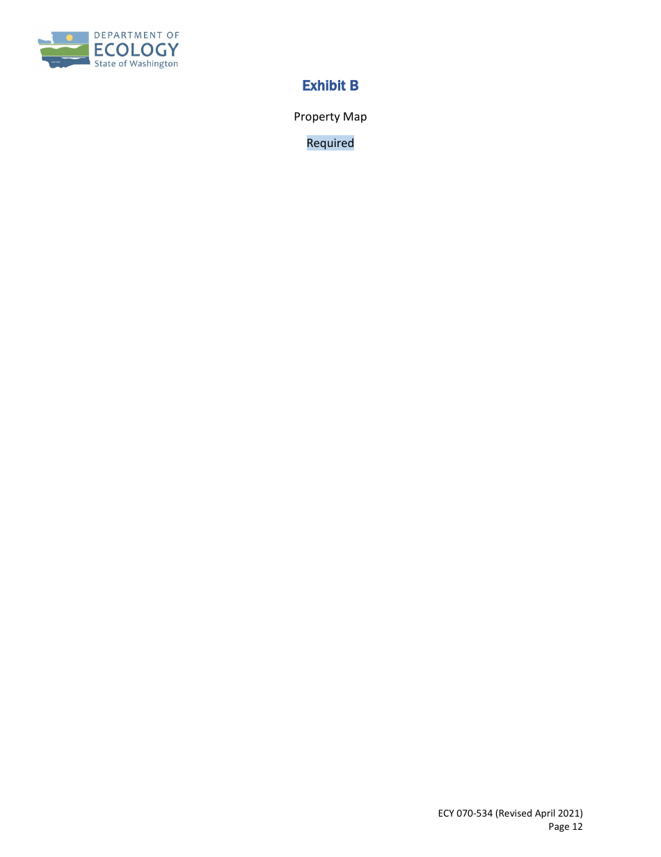 Form ECY070-534 Environmental Covenant for Municipal Solid Waste and Limited Purpose Landfills - Washington, Page 12