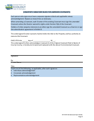 Form ECY070-534 Environmental Covenant for Municipal Solid Waste and Limited Purpose Landfills - Washington, Page 8