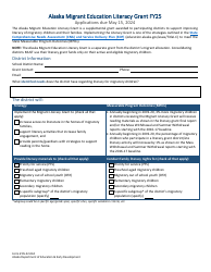 Form 05-22-044 Alaska Migrant Education Literacy Grant Application - Alaska