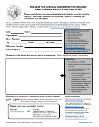 Document preview: Request for Judicial Administrative Records - California