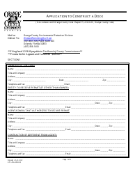 Form EPC-016-2018-03 Application to Construct a Dock - Orange County, Florida
