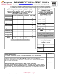 Form 1 Business Entity Annual Report - Maryland, Page 4
