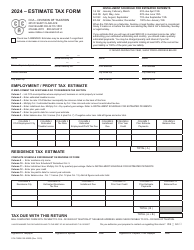 Document preview: CCA Form 120-202ES Individual Estimate Tax Form - City of Cleveland, Ohio, 2024