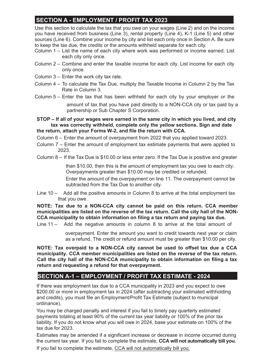 Individual Tax Form Instruction Booklet - City of Cleveland, Ohio, Page 8
